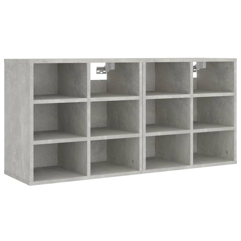 Étagères à chaussures 2 pcs. béton gris 52,5x30x50 cm