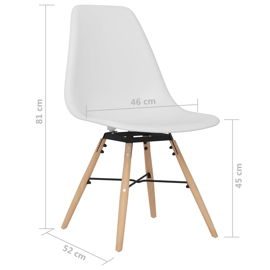 Esszimmerstühle 2 Stk. Weiß PP