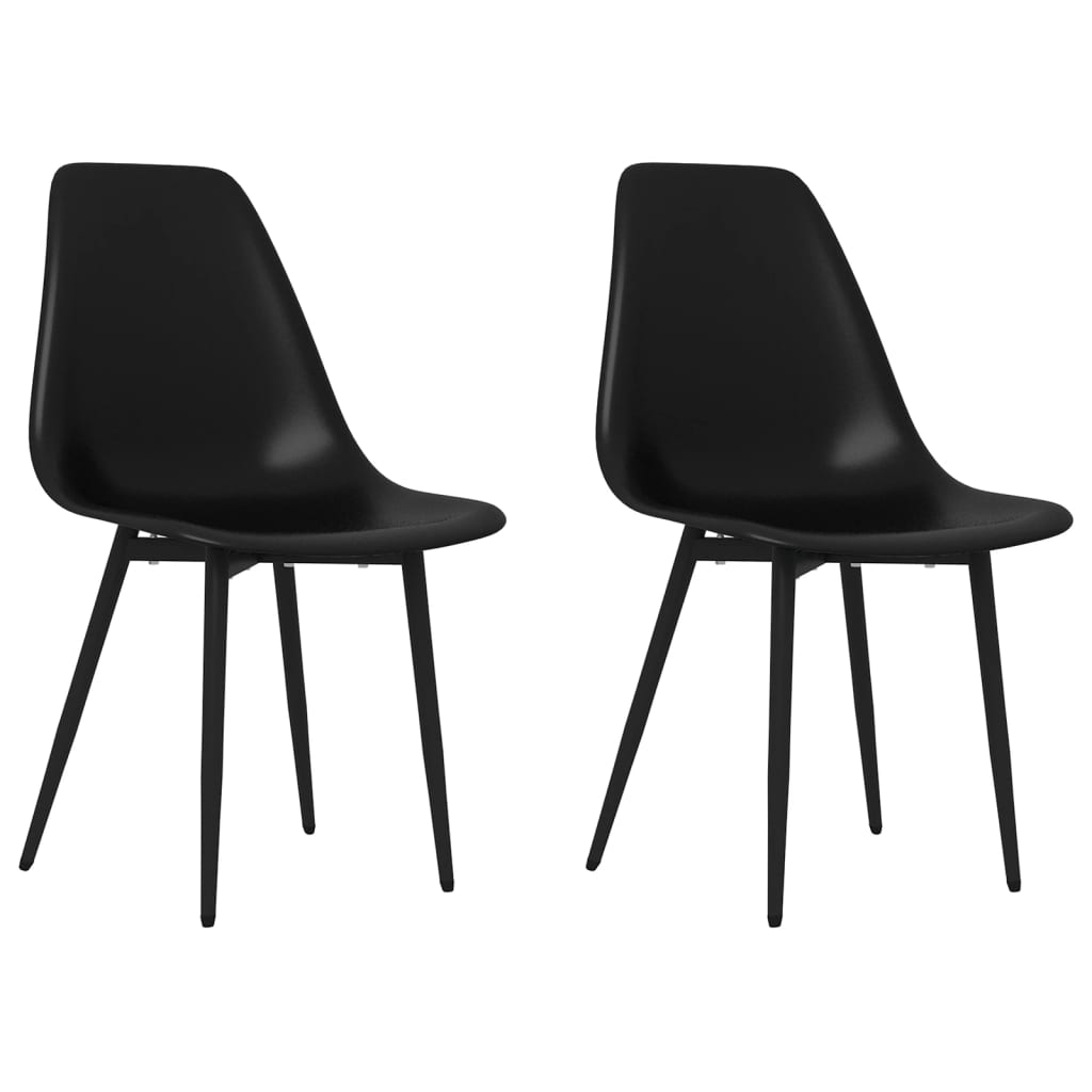 Dining chairs 2 pcs. Black PP