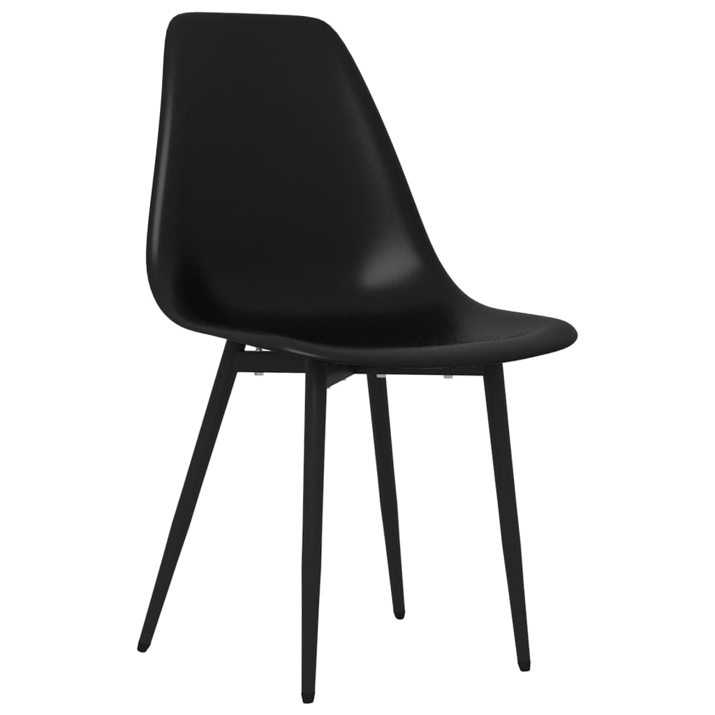 Dining chairs 2 pcs. Black PP