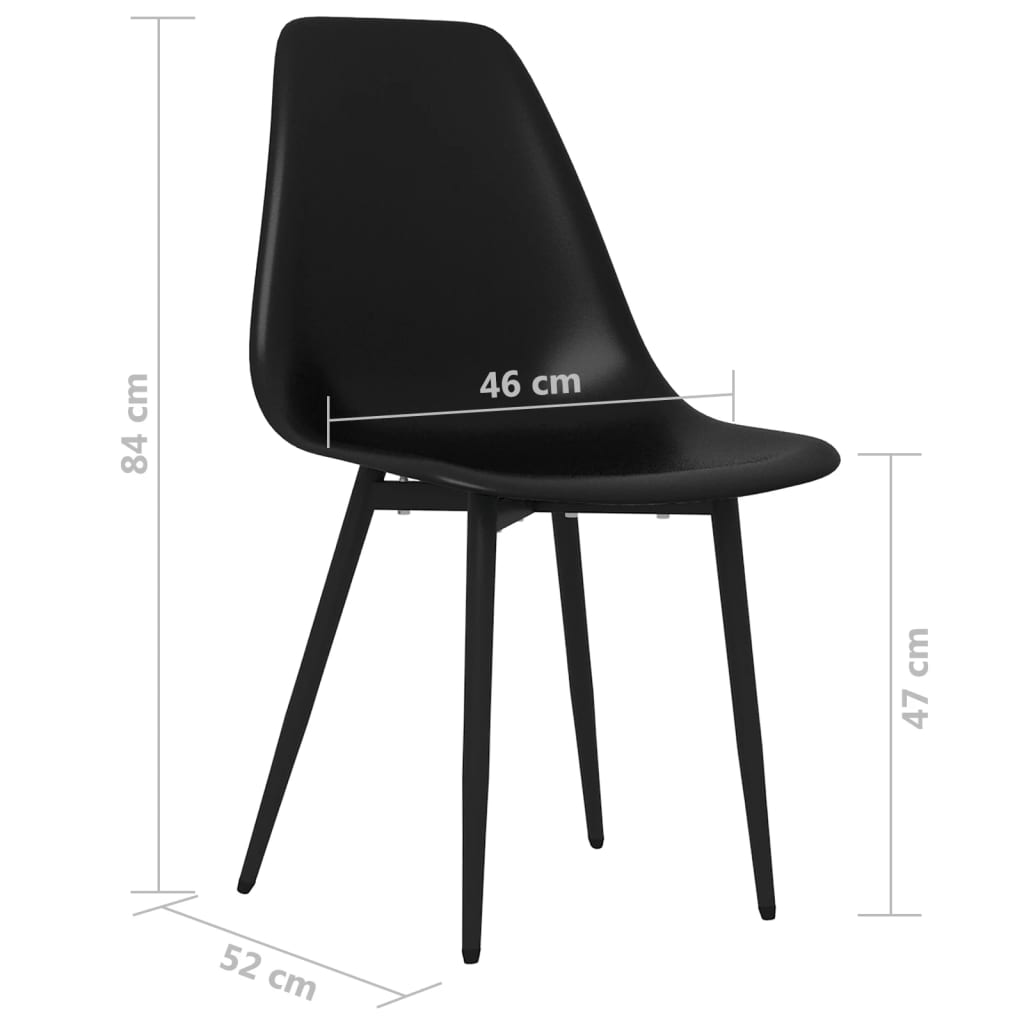 Dining chairs 2 pcs. Black PP