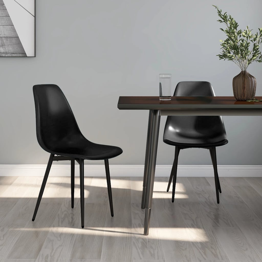 Dining chairs 2 pcs. Black PP