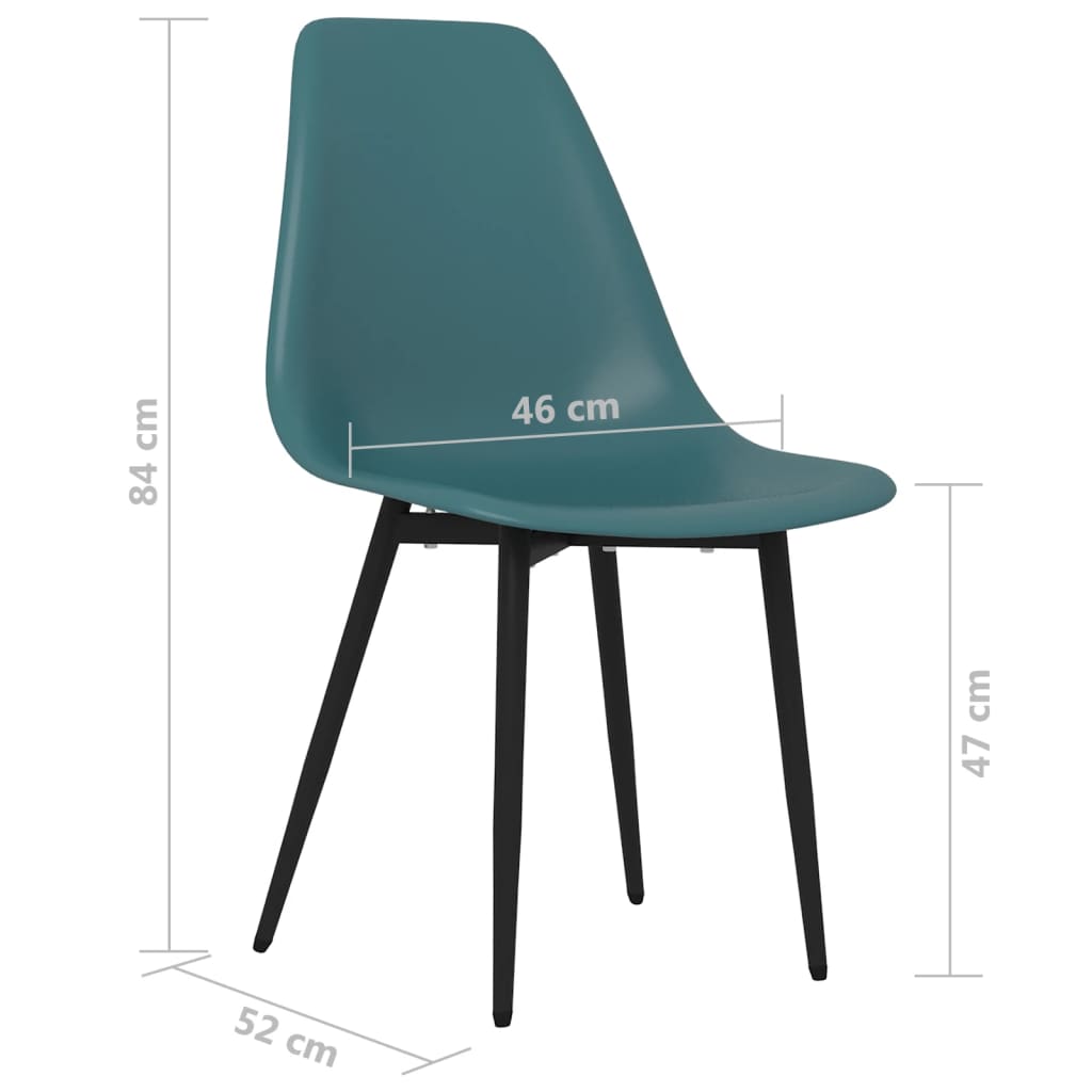 Esszimmerstühle 2 Stk. Türkis PP