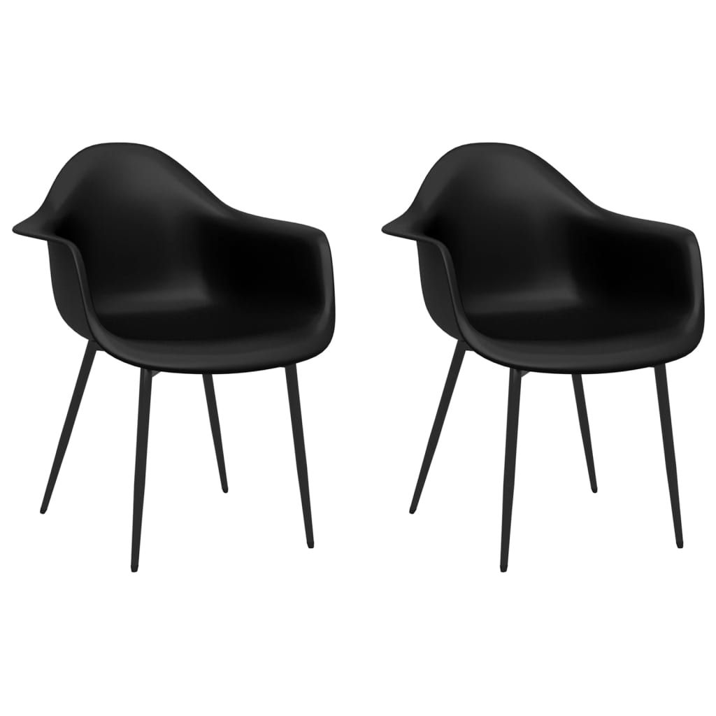 Dining chairs 2 pcs. Black PP