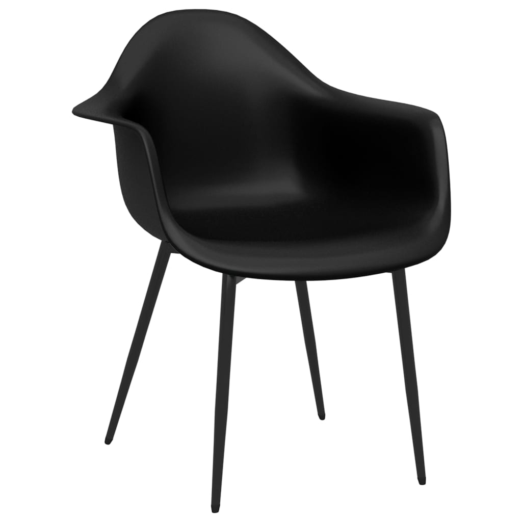 Dining chairs 2 pcs. Black PP