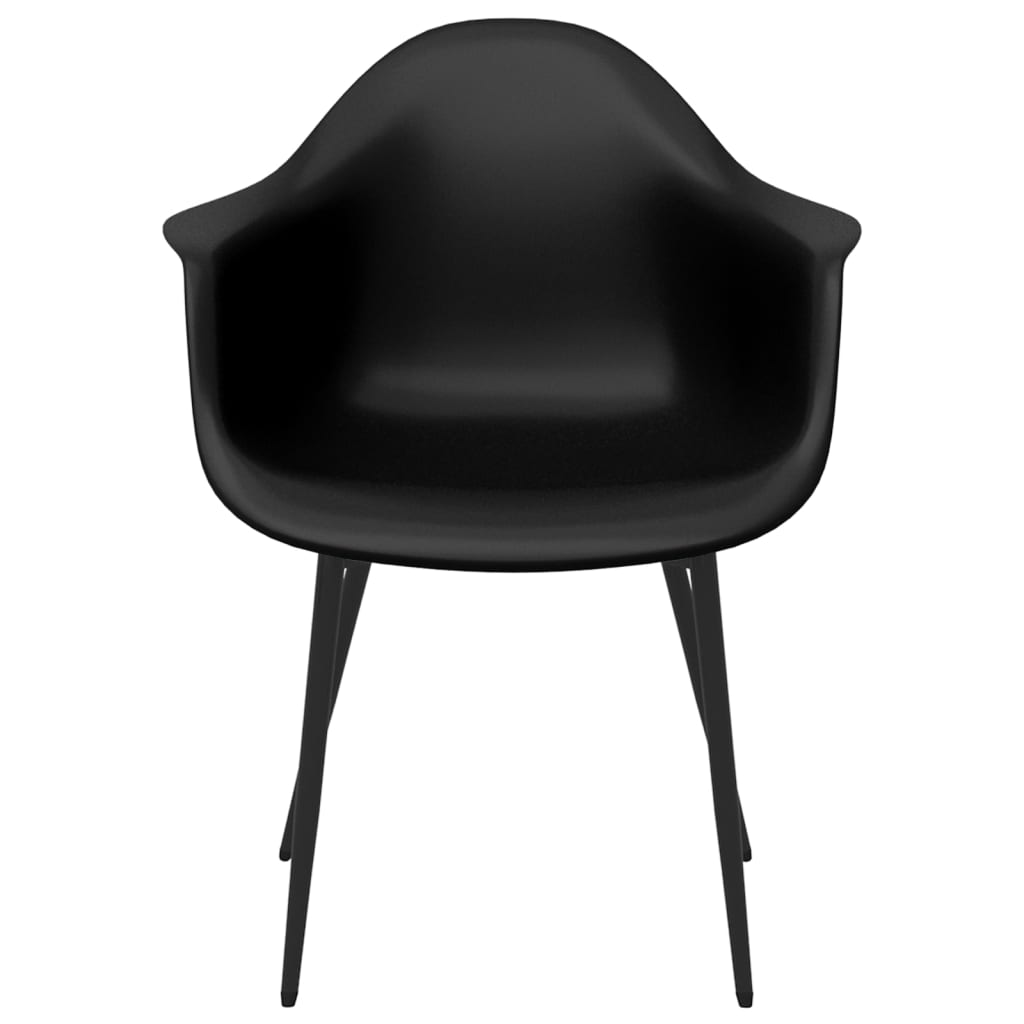 Dining chairs 2 pcs. Black PP