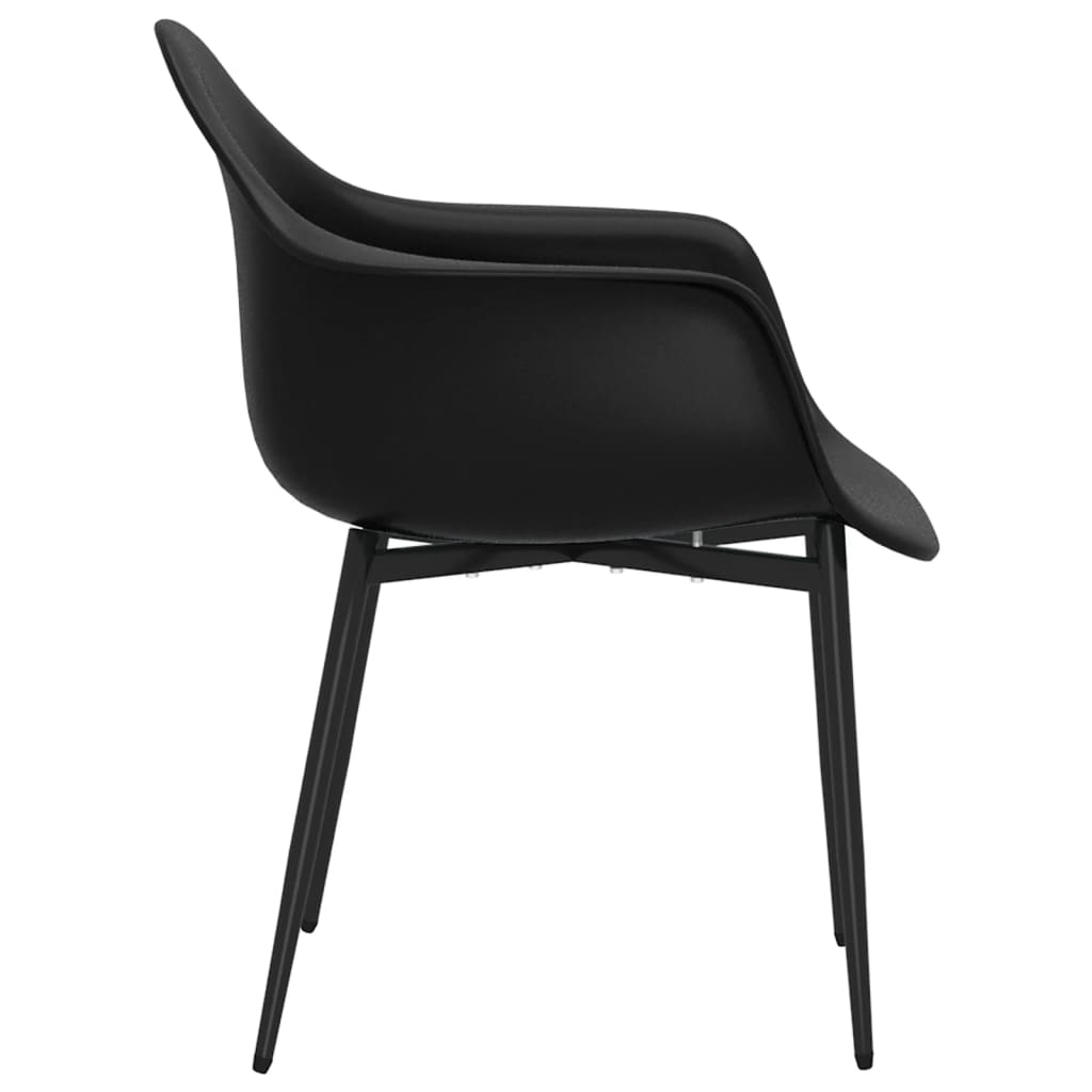 Dining chairs 2 pcs. Black PP
