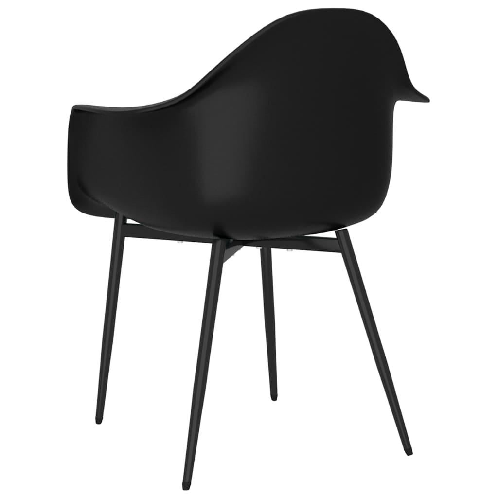Dining chairs 2 pcs. Black PP