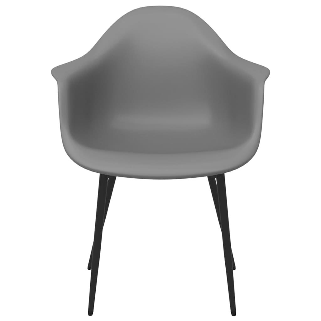 Dining chairs 2 pcs. Grey PP