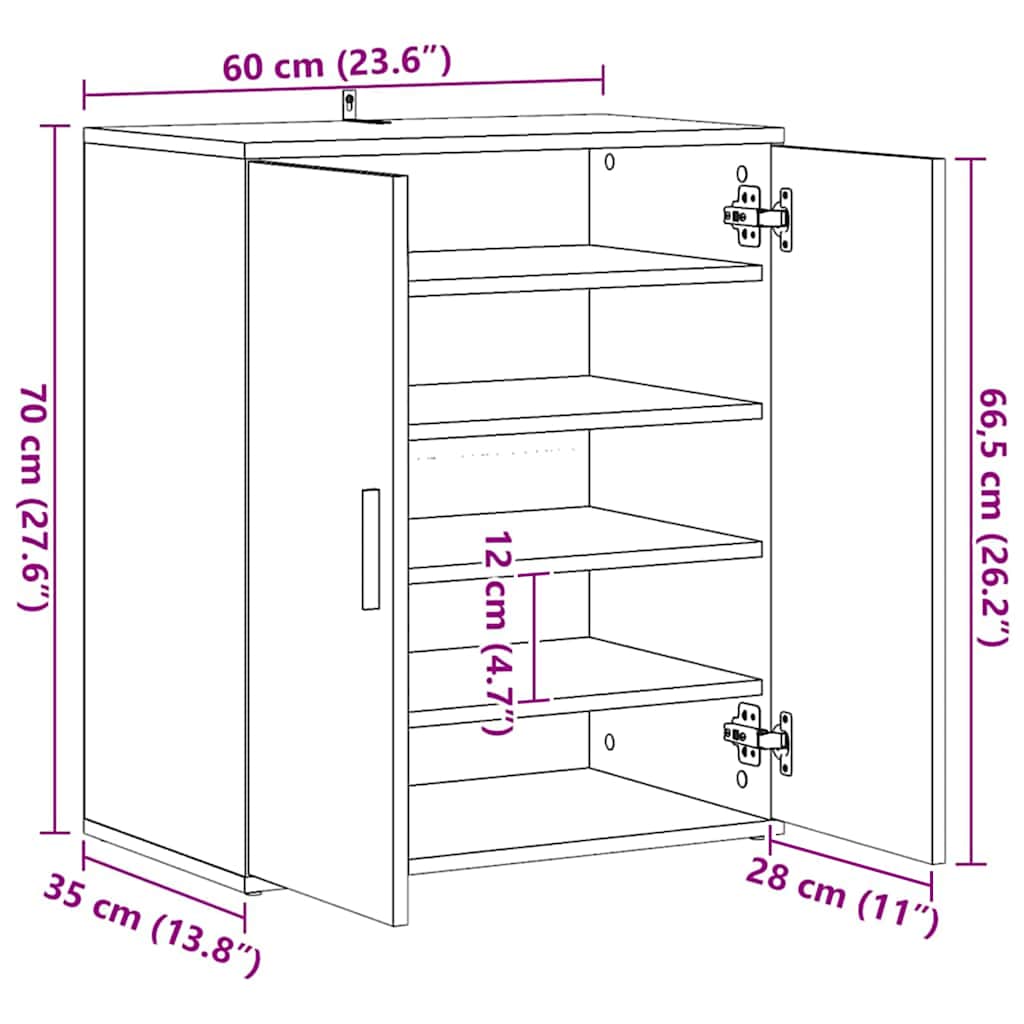 Schuhschrank Weiß 60x35x70 cm Holzwerkstoff