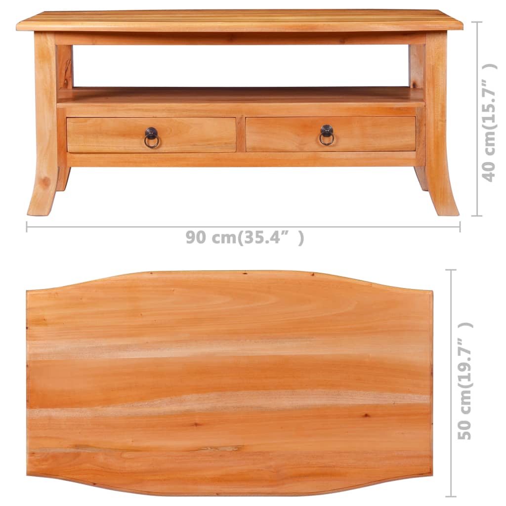 Couchtisch 90x50x40 cm Massivholz Mahagoni