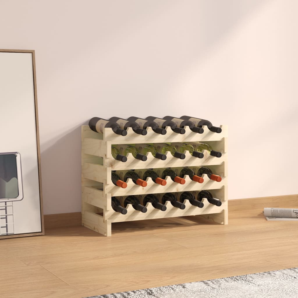 Weinregal 65x29x46 cm Massivholz Kiefer