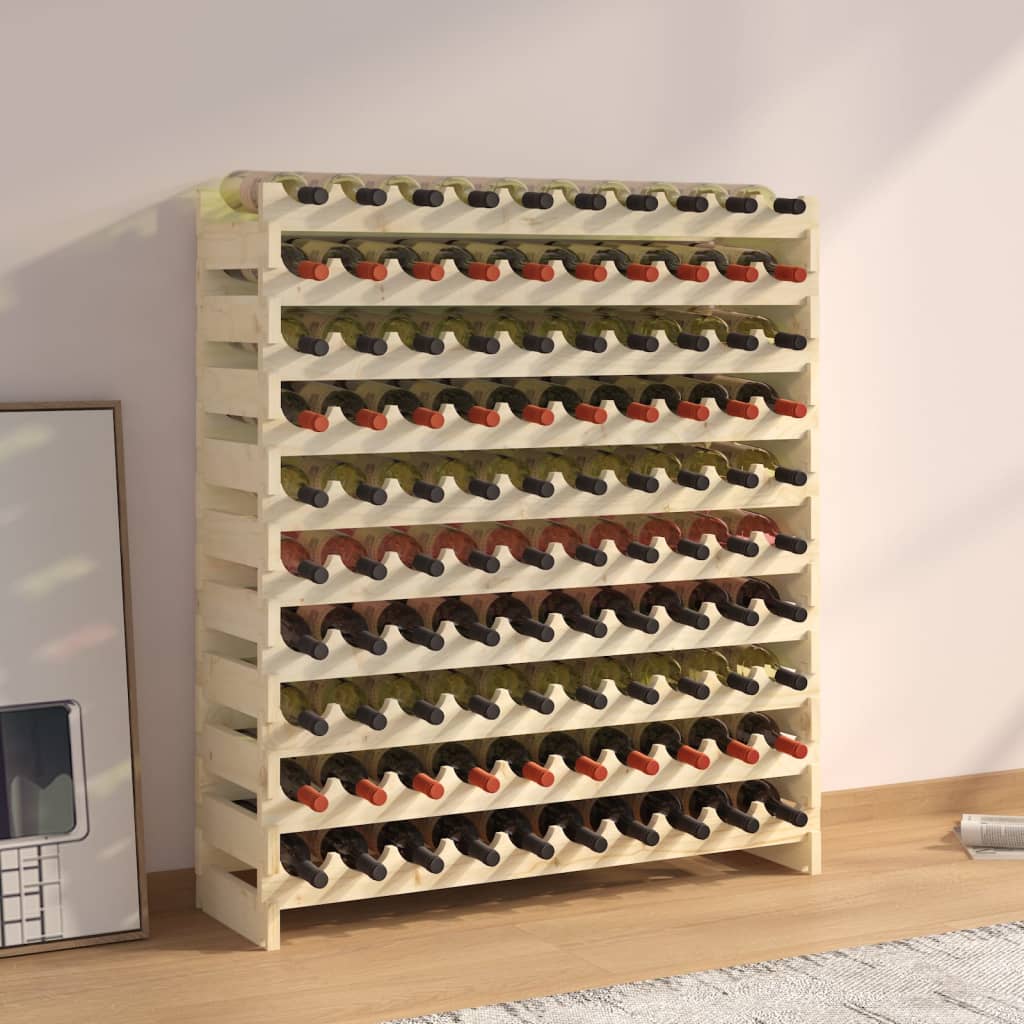 Weinregal 101x29x112 cm Massivholz Kiefer