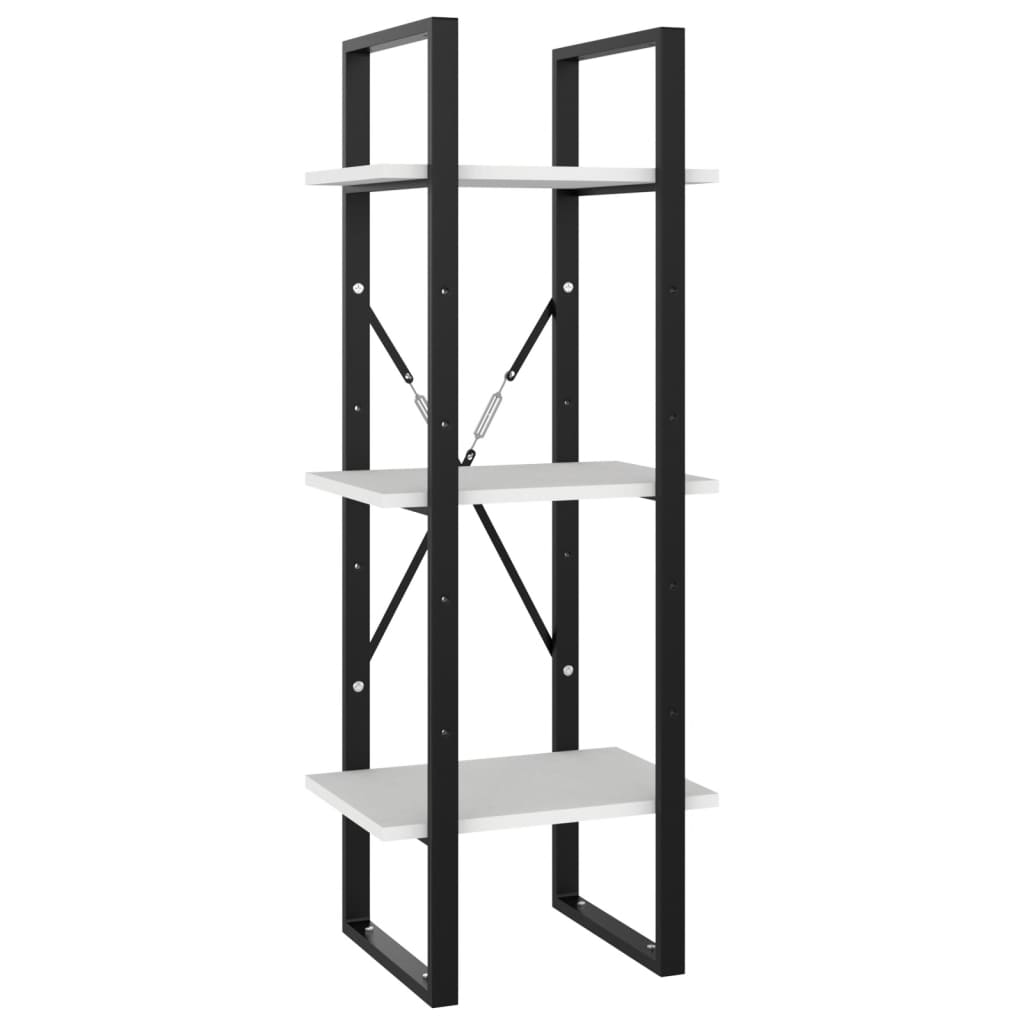 Bookcase 5 compartments white 40x30x175 cm wood material