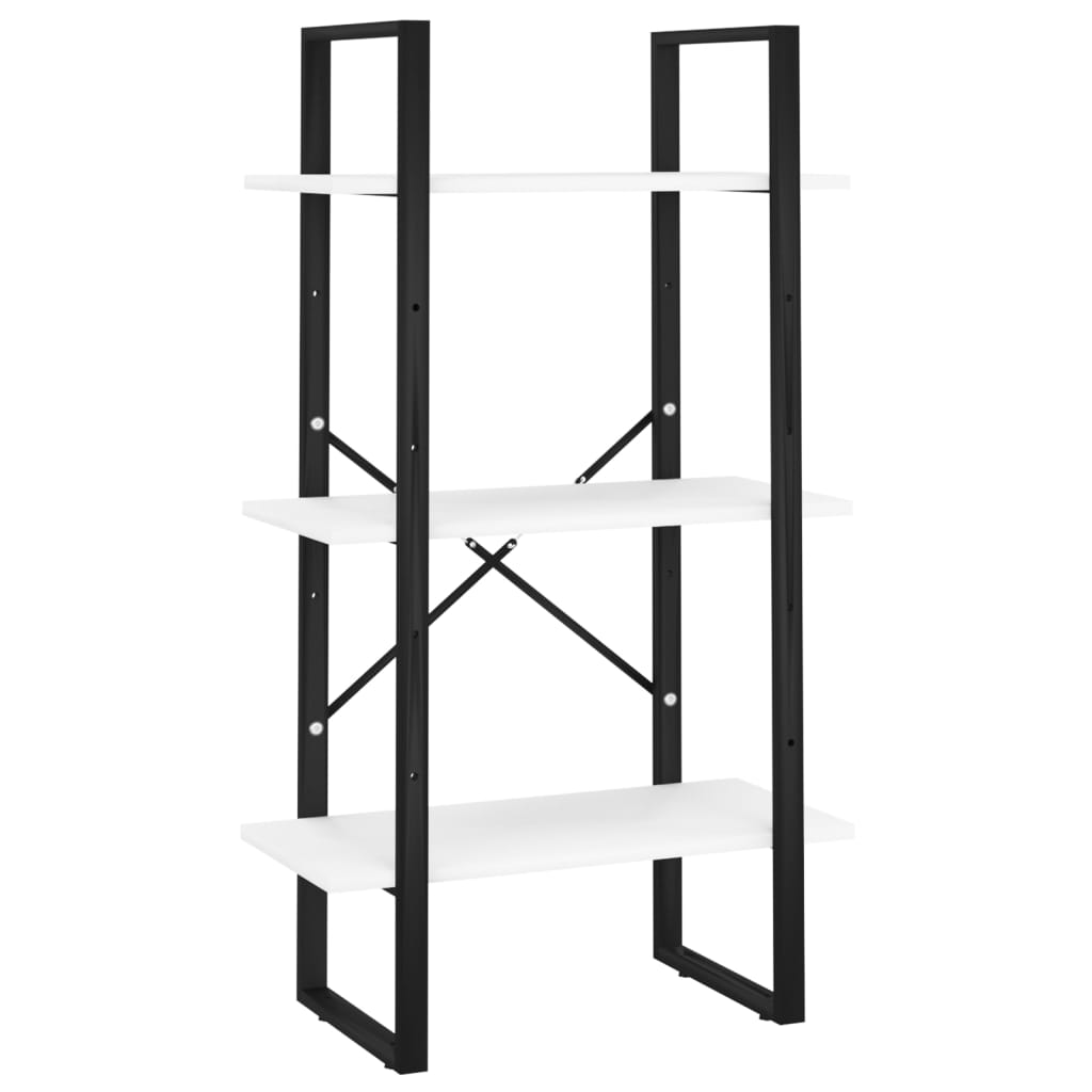 Bookcase 5 compartments white 60x30x175 cm wood material