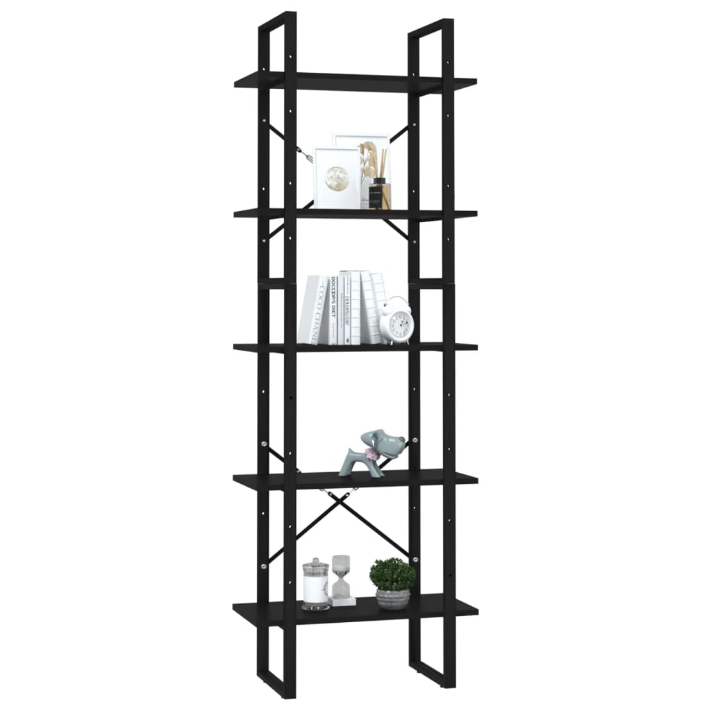 Bücherregal 5 Fächer Weiß 60x30x175 cm Holzwerkstoff