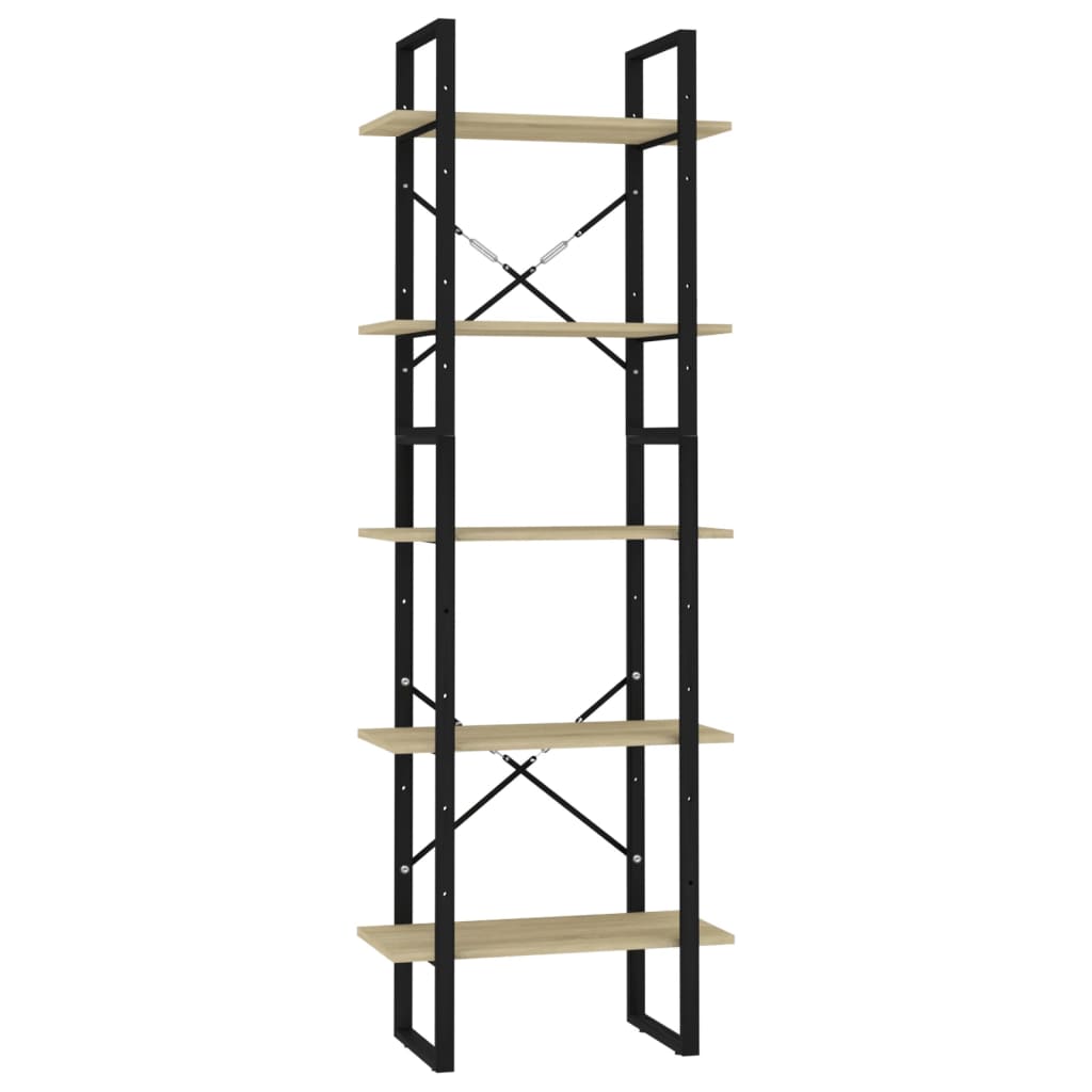 Bücherregal 5 Fächer Sonoma-Eiche 60x30x175 cm Holzwerkstoff