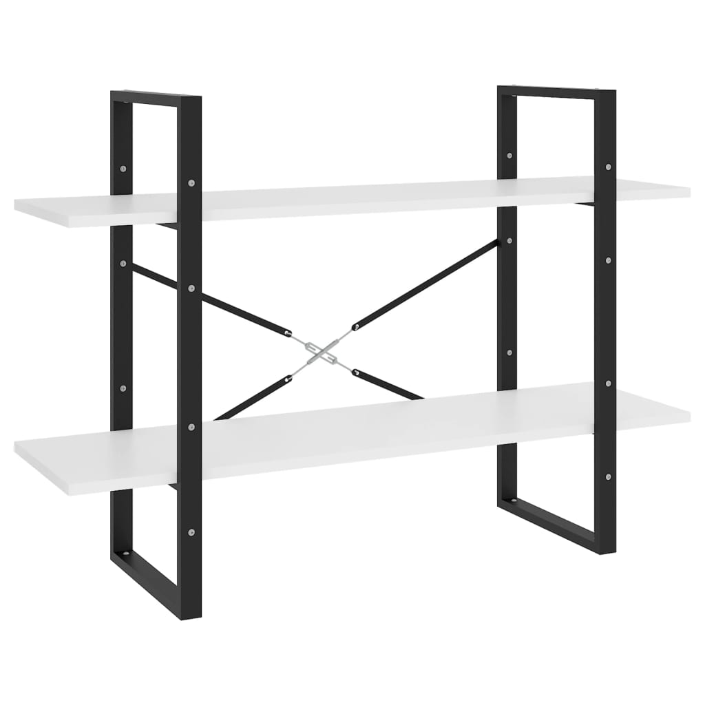 Bookcase 5 compartments white 100x30x175 cm wood material