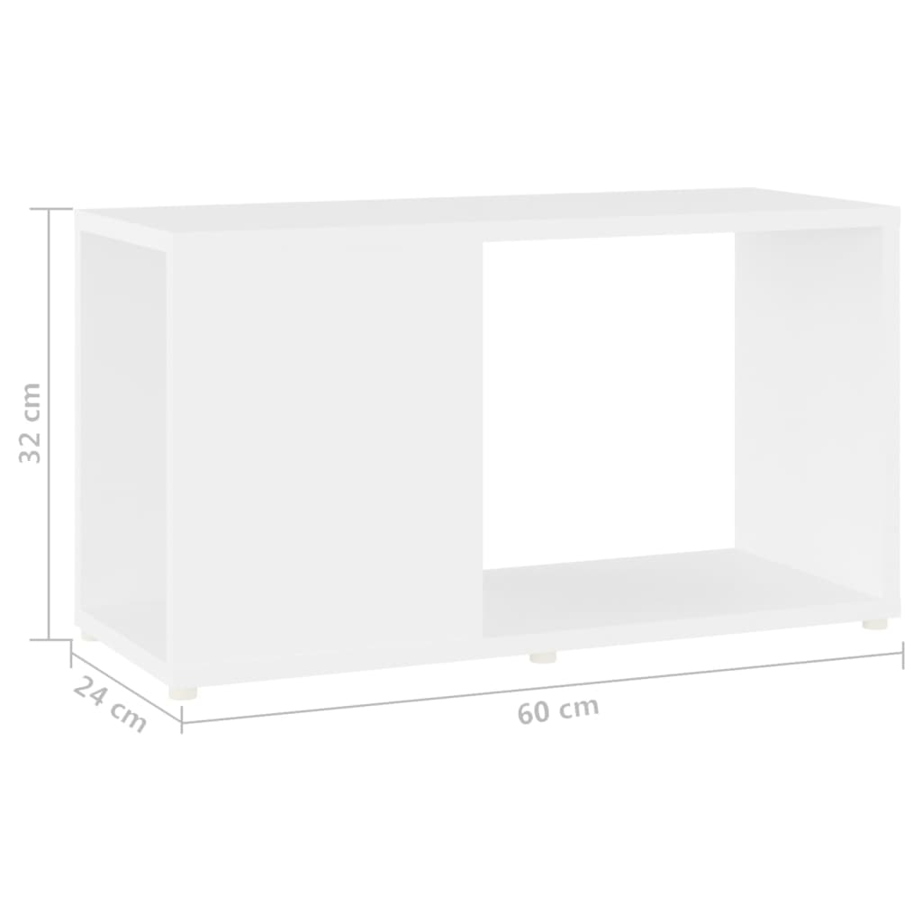 Meuble TV blanc 60x24x32 cm en bois