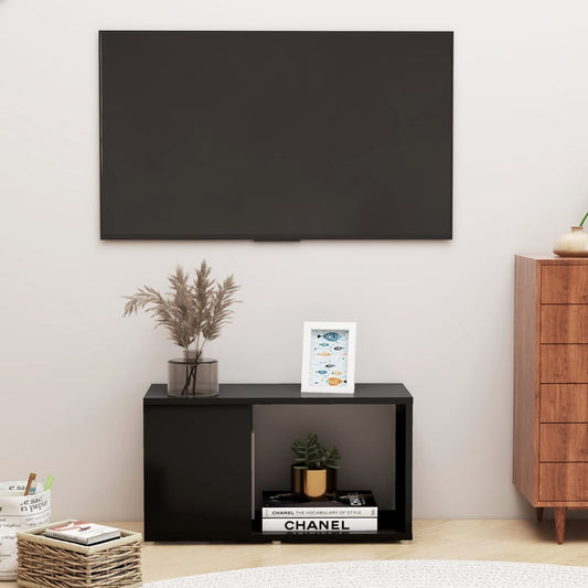 Meuble TV noir 60x24x32 cm en bois