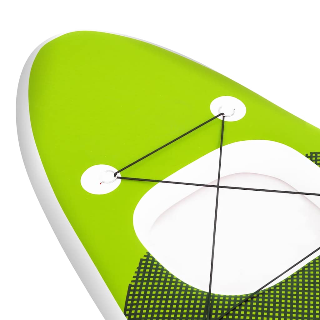 SUP Board Set Inflatable Green 300x76x10 cm