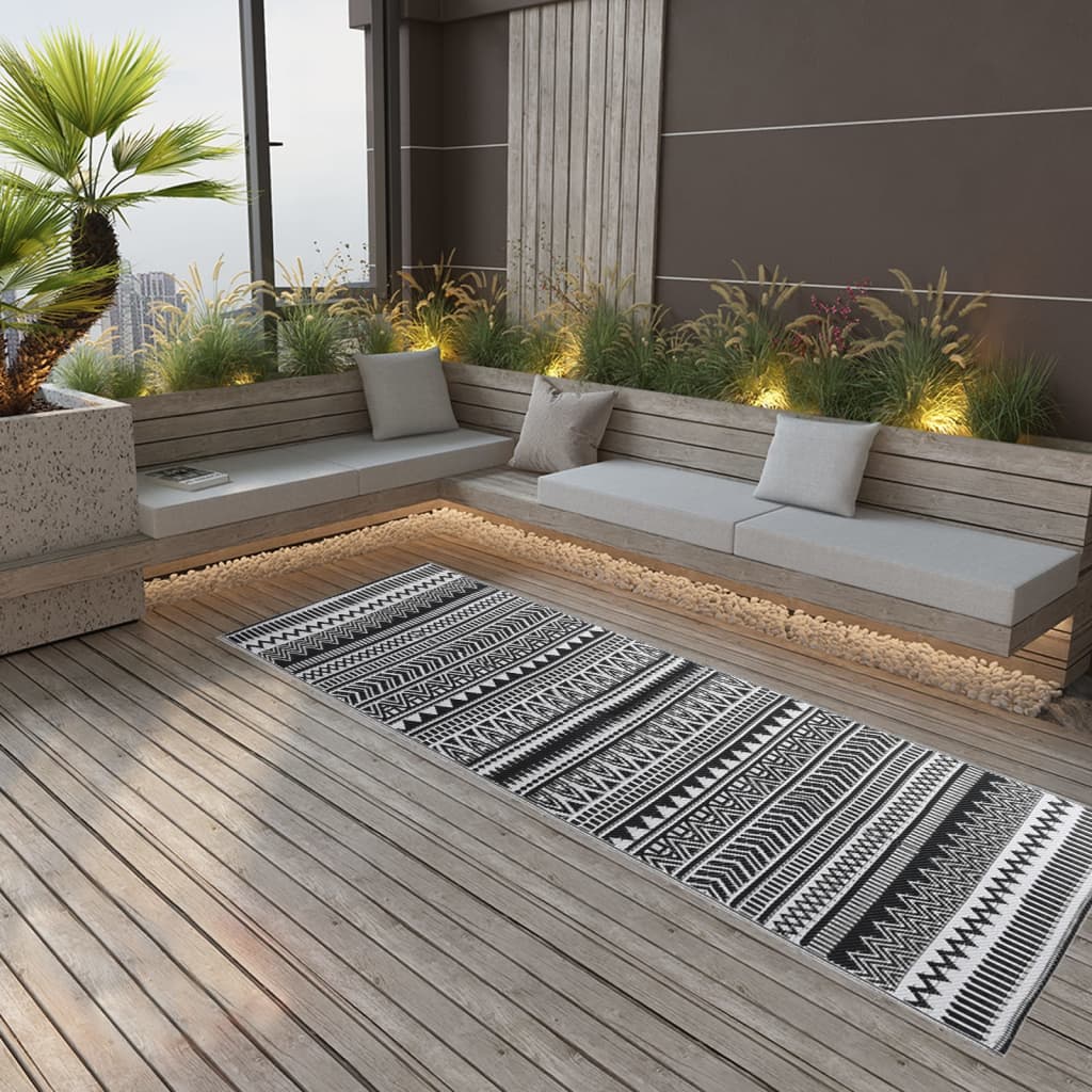Outdoor rug ARAKIL Black 80x250 cm PP