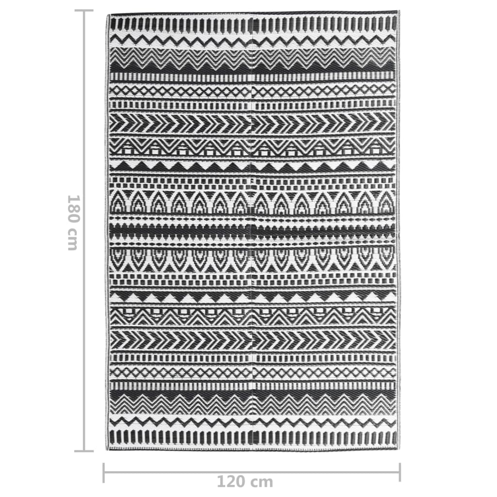 Outdoor rug ARAKIL Black 120x180 cm PP