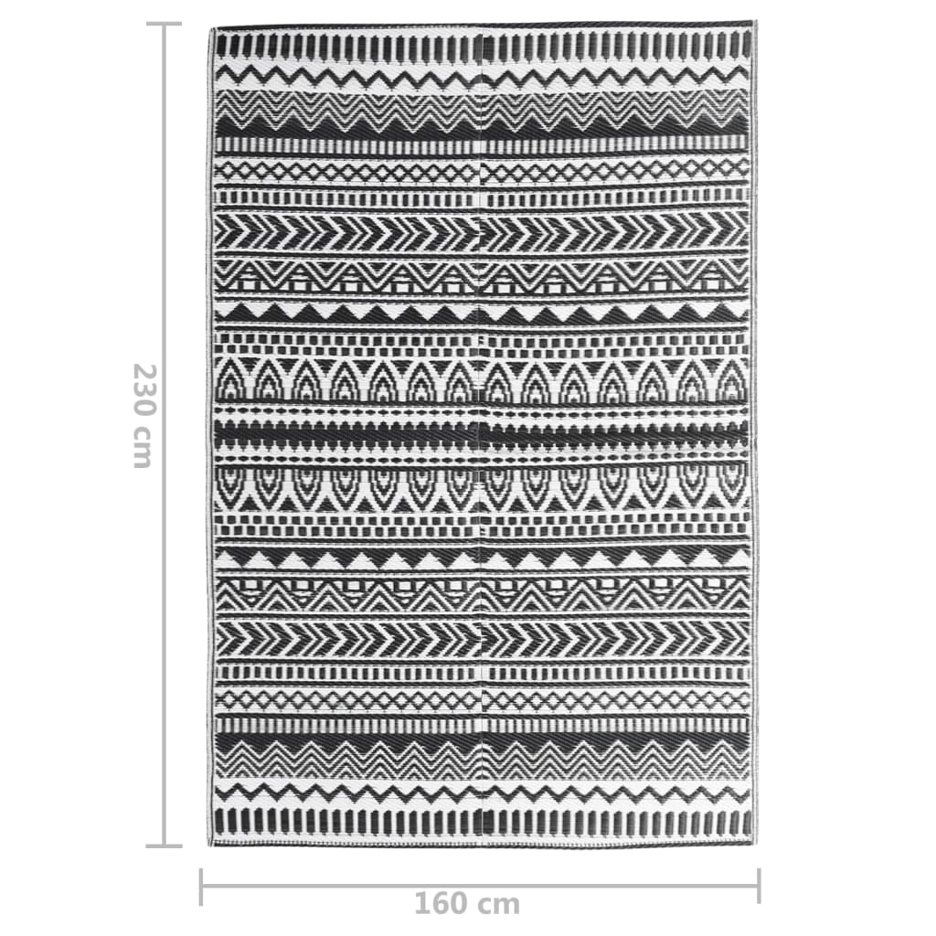 Outdoor-Teppich ARAKIL Schwarz 160x230 cm PP
