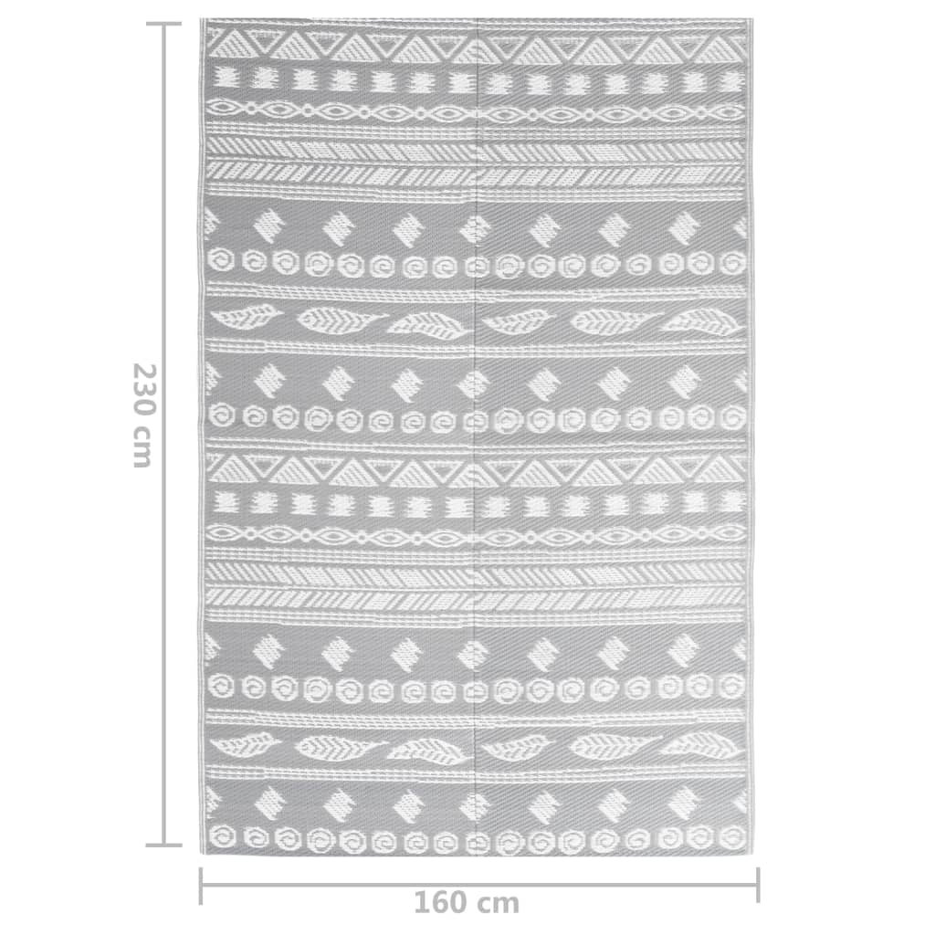 Outdoor carpet ARAKIL gray 160x230 cm PP