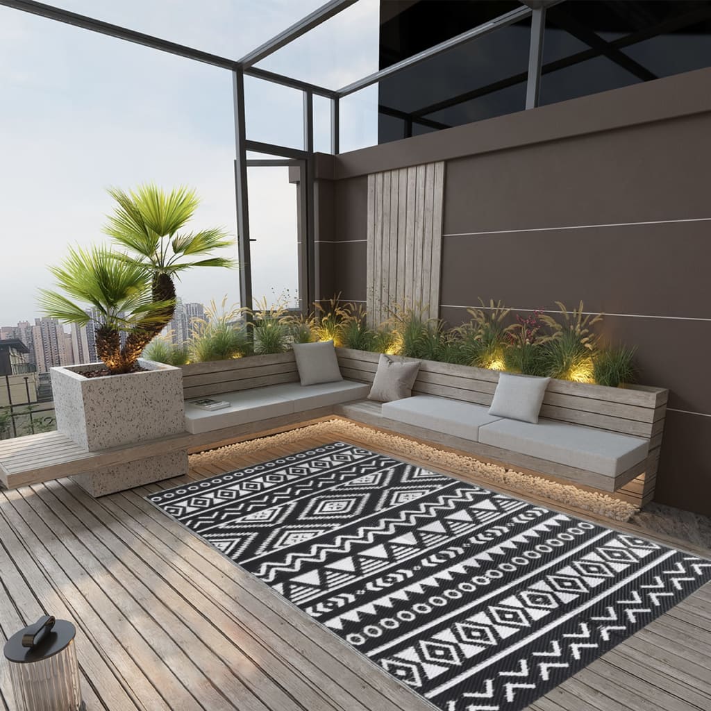 Outdoor rug ARAKIL Black 160x230 cm PP