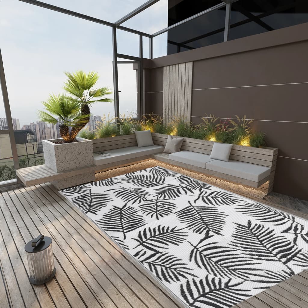 Outdoor rug ARAKIL Black 140x200 cm PP