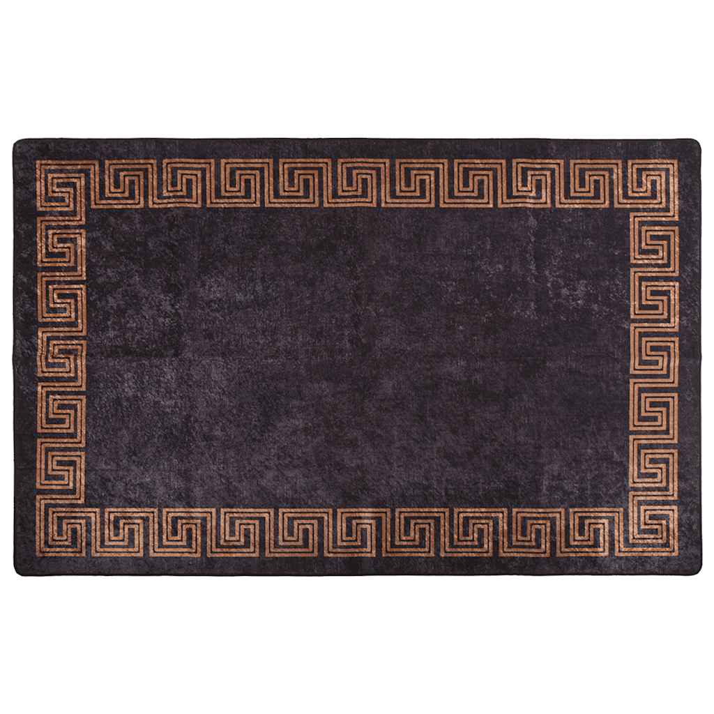Tapis lavable noir et or 160x230 cm antidérapant