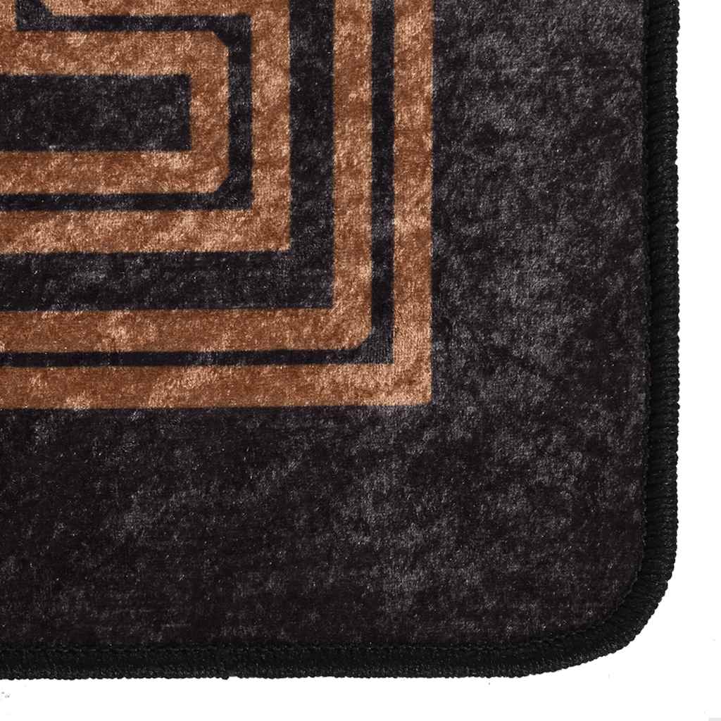 Tapis lavable noir et or 160x230 cm antidérapant