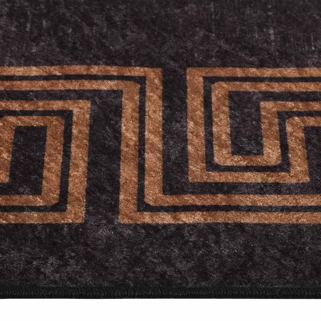 Tapis lavable noir et or 160x230 cm antidérapant