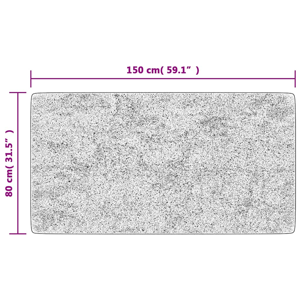 Teppich Waschbar 80x150 cm Grau