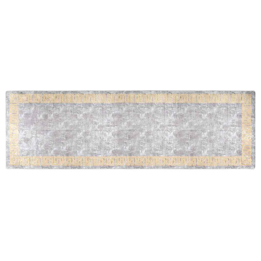 Tapis lavable 80x300 cm gris antidérapant