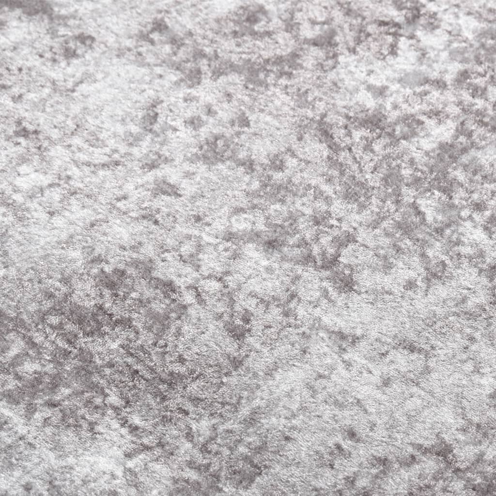Tapis lavable 80x300 cm gris antidérapant