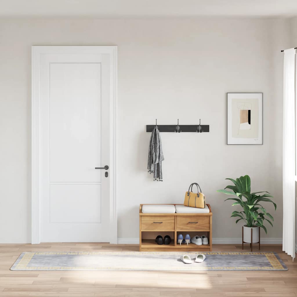 Tapis lavable 80x300 cm gris antidérapant