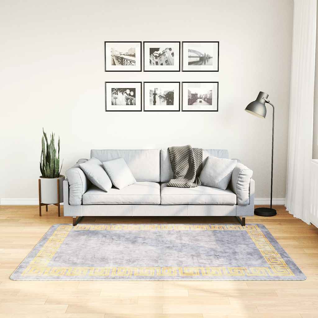 Tapis gris lavable 120x180 cm antidérapant