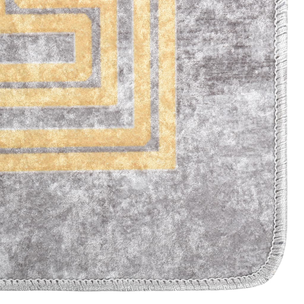 Tapis gris lavable 190x300 cm antidérapant