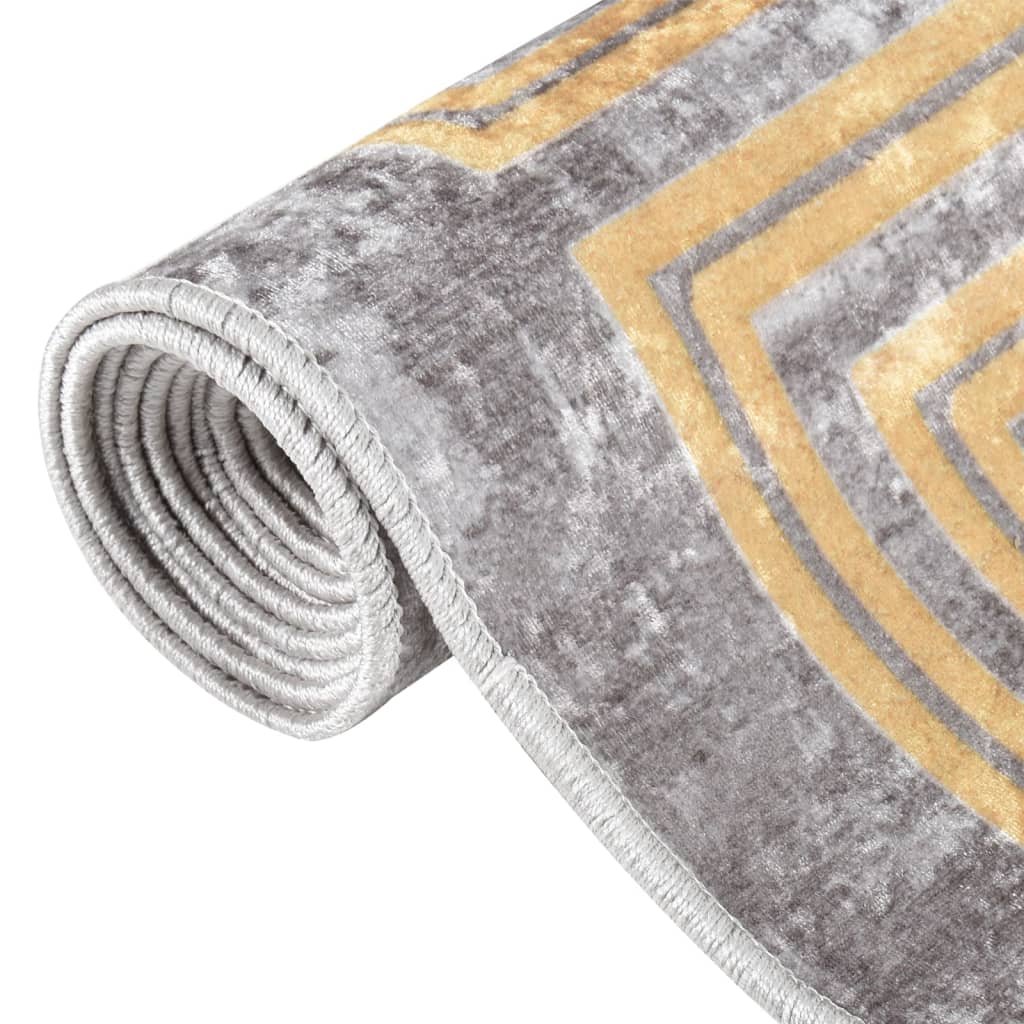 Tapis gris lavable 190x300 cm antidérapant