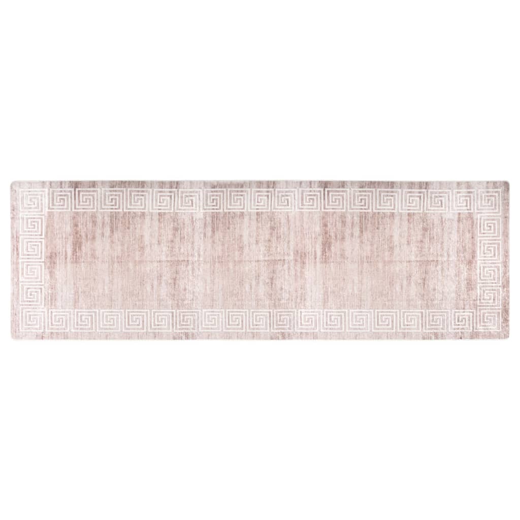 Tapis lavable 80x300 cm beige antidérapant