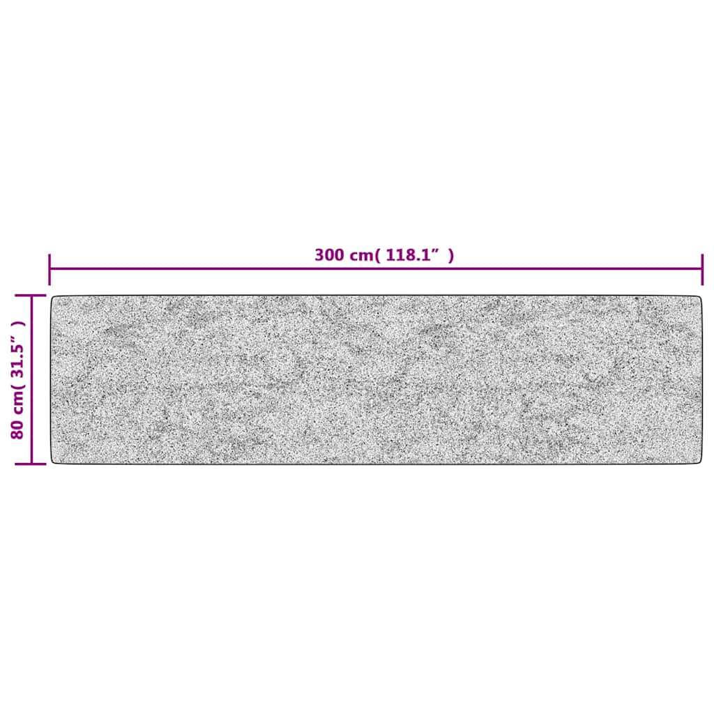 Teppich Waschbar 80x300 cm Beige