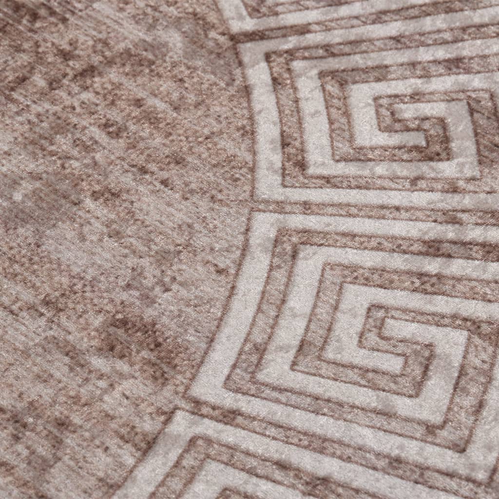 Washable carpet 120 cm beige non-slip
