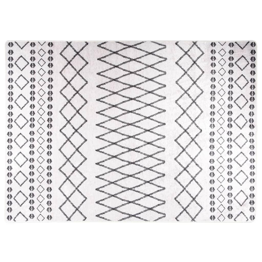 Tapis lavable noir et blanc 120x180 cm antidérapant