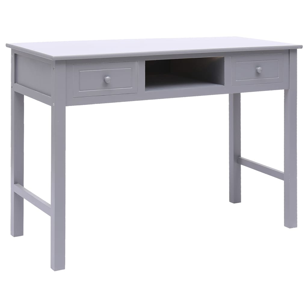 Bureau Gris 108x45x76 cm Bois de paulownia massif