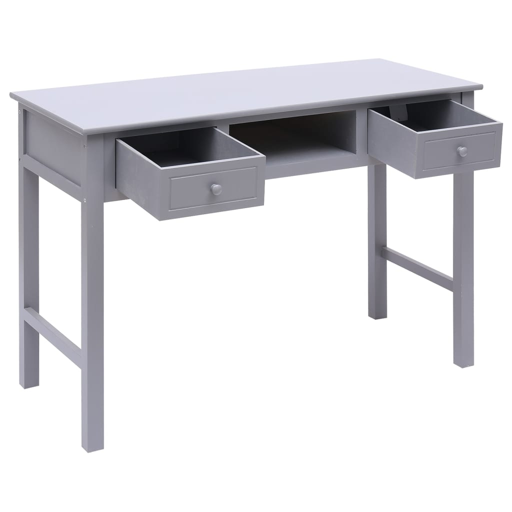 Bureau Gris 108x45x76 cm Bois de paulownia massif