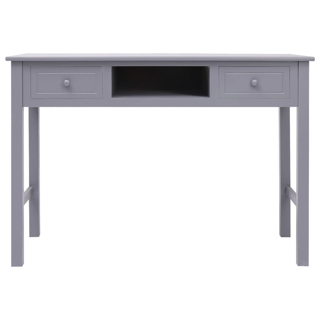 Bureau Gris 108x45x76 cm Bois de paulownia massif