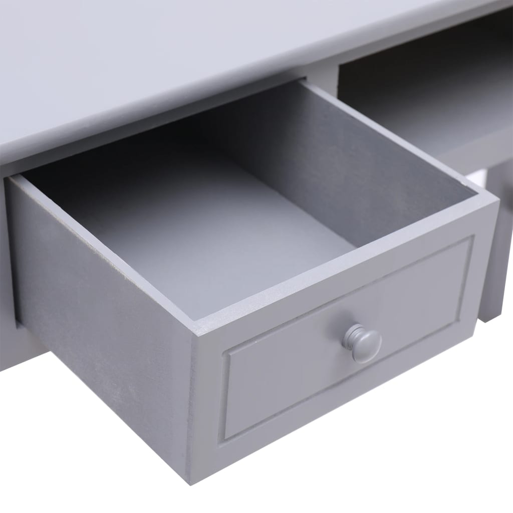 Bureau Gris 108x45x76 cm Bois de paulownia massif