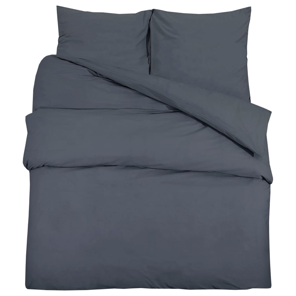 Bed linen set anthracite 140x200 cm light microfiber